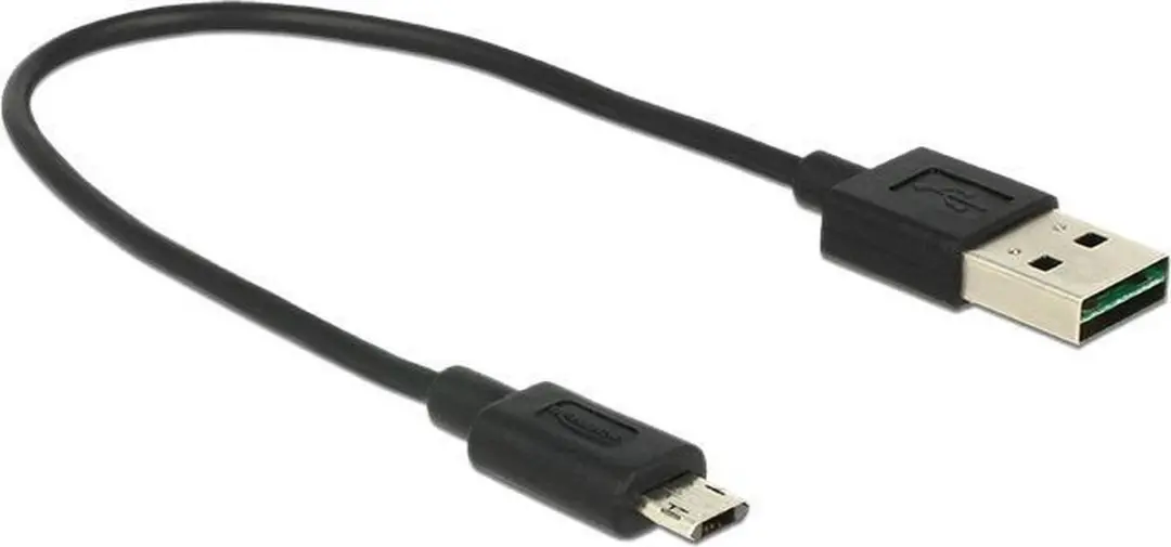 Delock USB2.0 naar USB-A Kabel 2A - 0,20m - Zwart