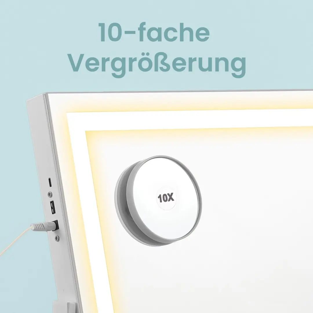 Songmics Make-up Spiegel 62.5cm - Mat Wit - afbeelding 6 van 6