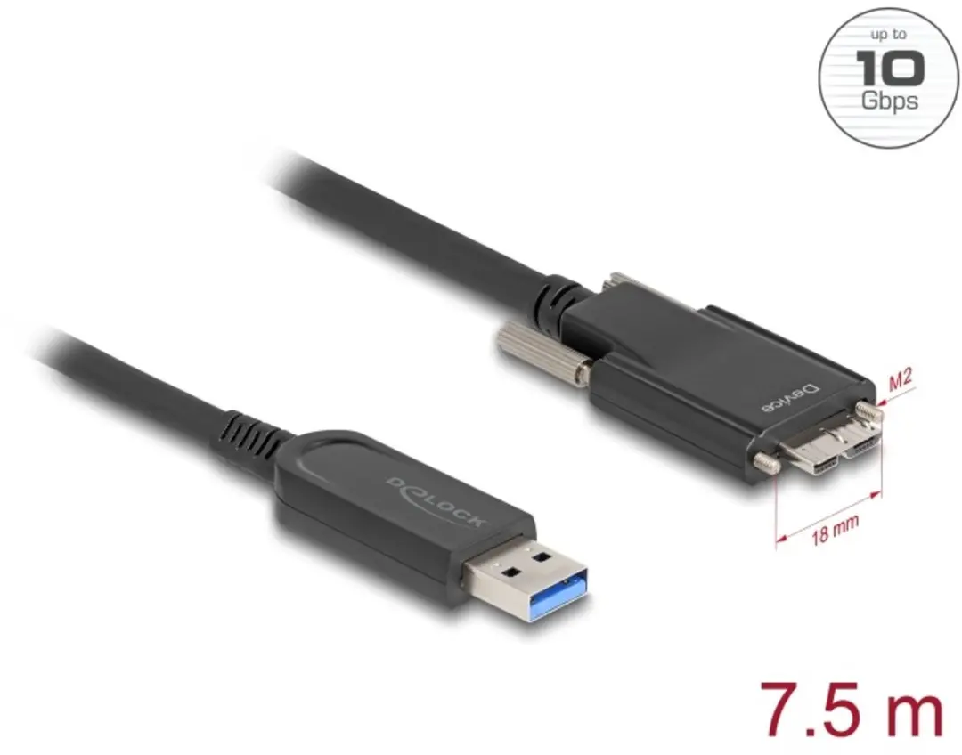 Delock USB 10Gbps Type-A naar Micro-B Kabel 7.5m