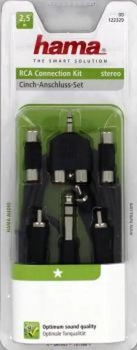 Hama Cinch Audio Connectiekabel 2.5m - Zwart