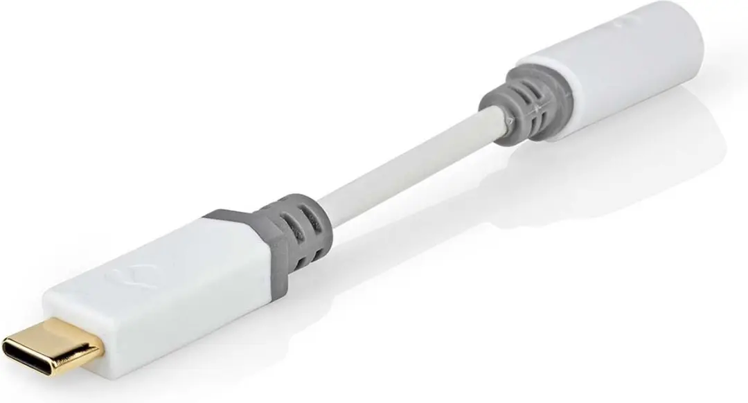 Nedis CCBW65950WT01 USB-C Adapter 3,5mm - 10cm - Verguld - Wit