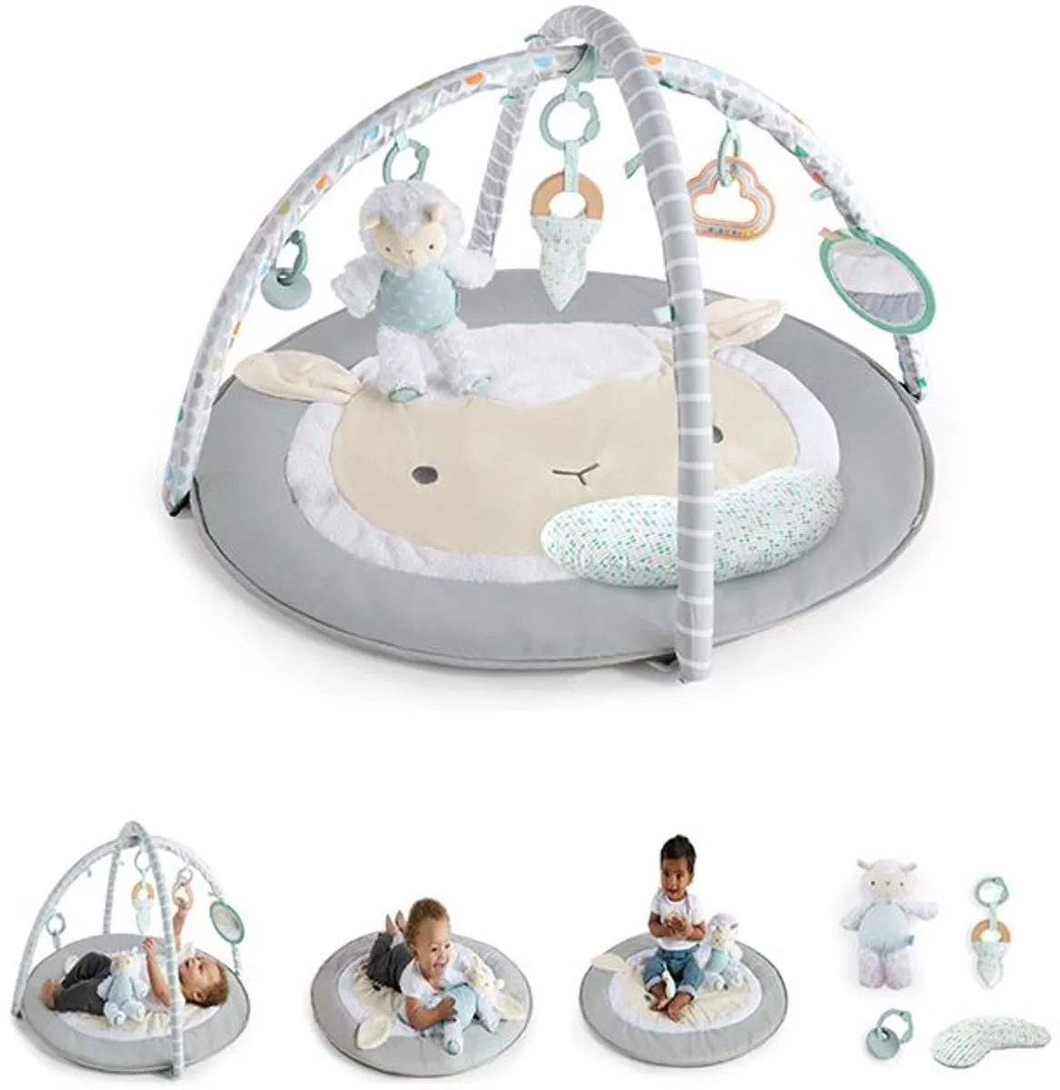 Bright Starts Sheppy's Spot Activity Gym - Grijs/Wit/Blauw