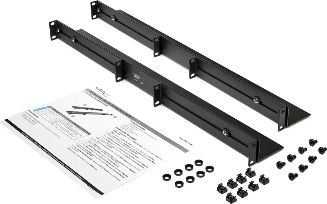 Startech 1U Server Rack Rails UNIRAILS1UB - Zwart - afbeelding 6 van 6