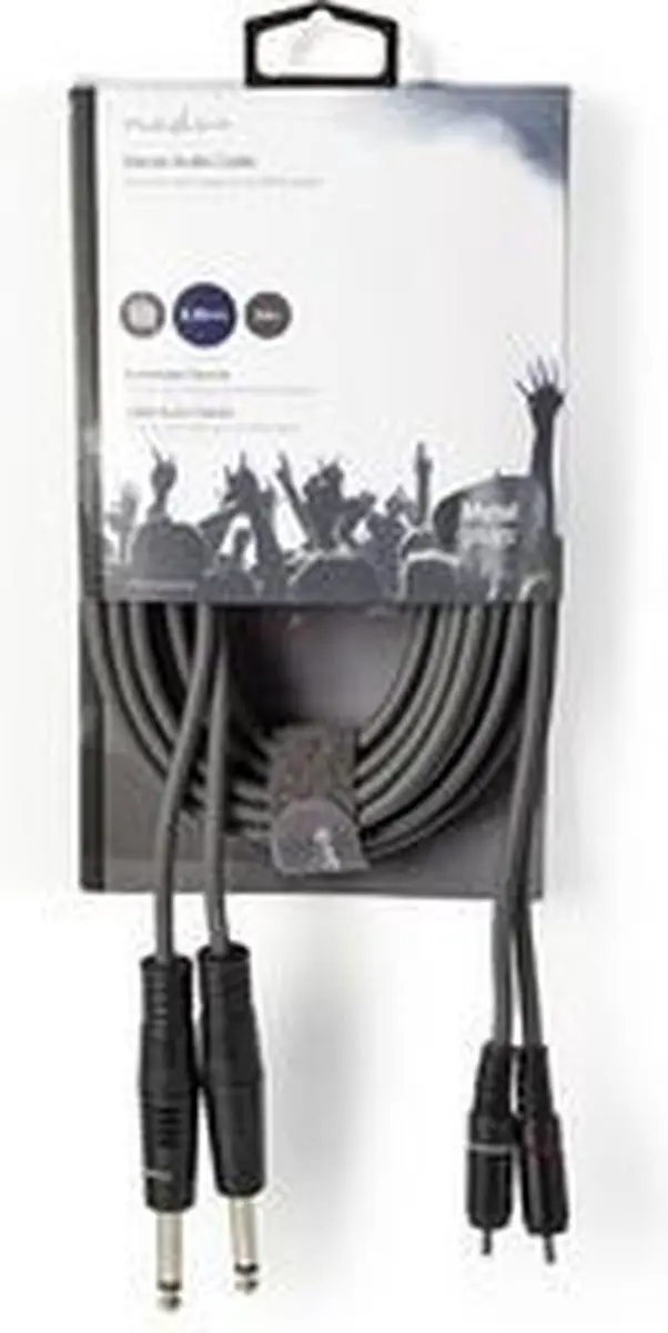 Nedis Stereo-Audiokabel 5m - 2x 6,35mm Male / 2x RCA Male - Donkergrijs - afbeelding 6 van 6