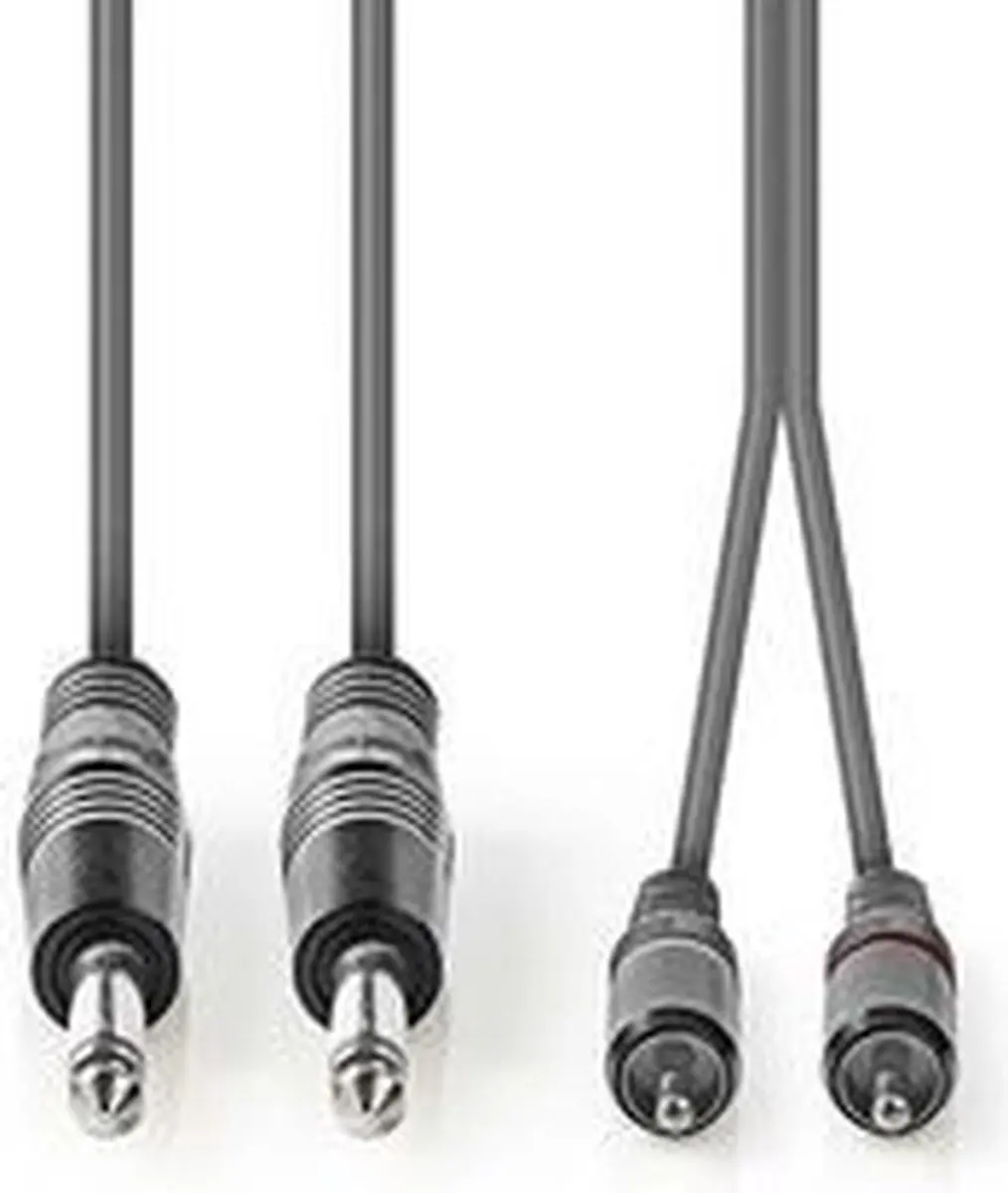 Nedis Stereo-Audiokabel 5m - 2x 6,35mm Male / 2x RCA Male - Donkergrijs