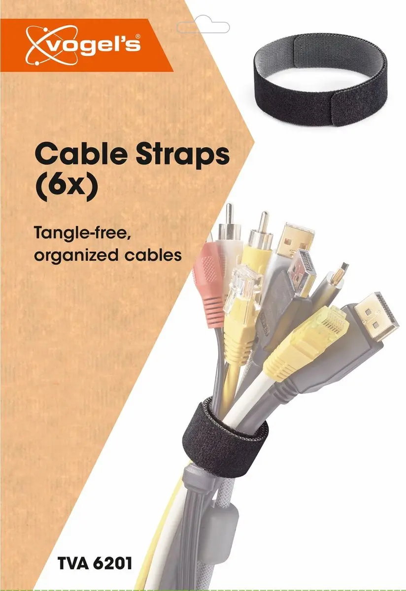 Vogel's TVA 6201 Kabelbinders - 6 Stuks - Zwart