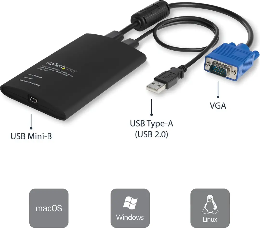 Startech VGA USB KVM Switch NOTECONS02 - Zwart