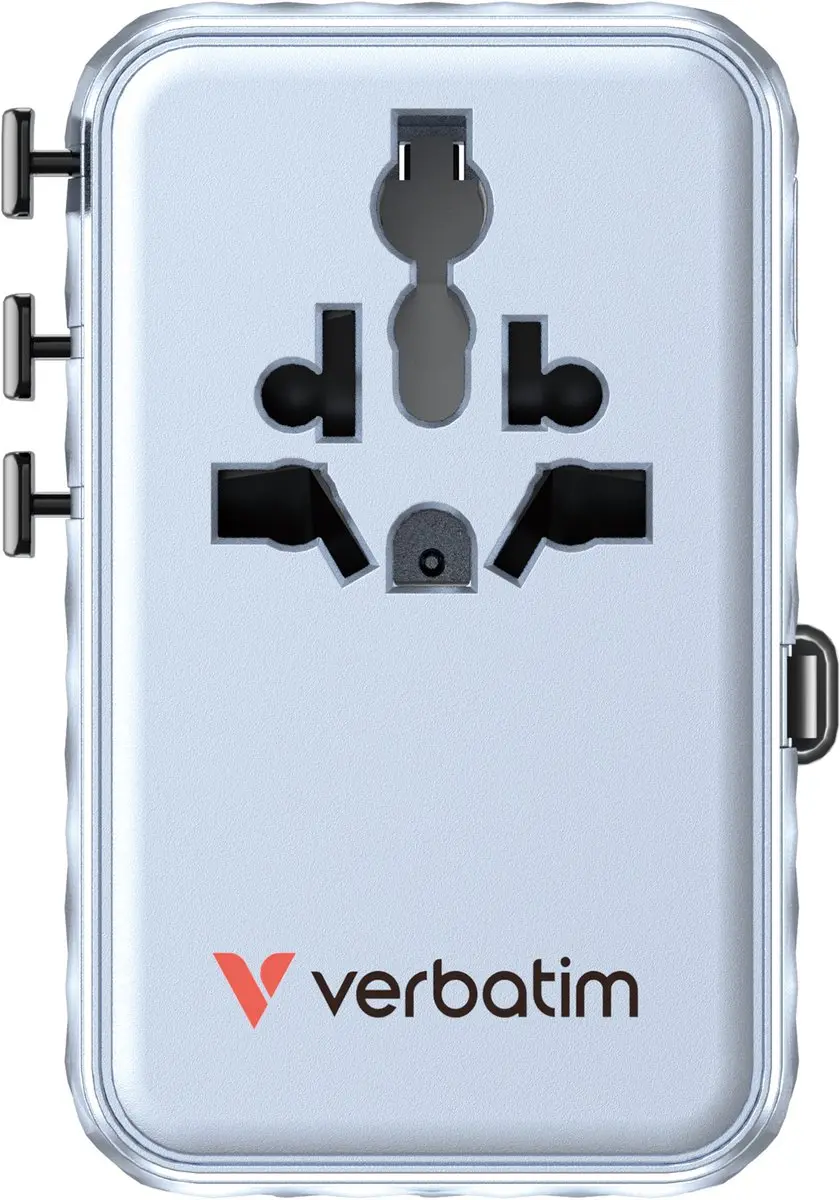 Verbatim EU VK VS Reisadapter - 2x USB-C + 2x USB-A - Blauw