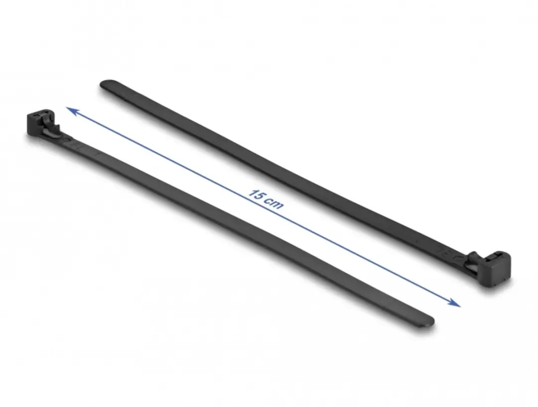 Delock Herbruikbare Kabelbinders 200x7,5mm - 100 Stuks - Zwart