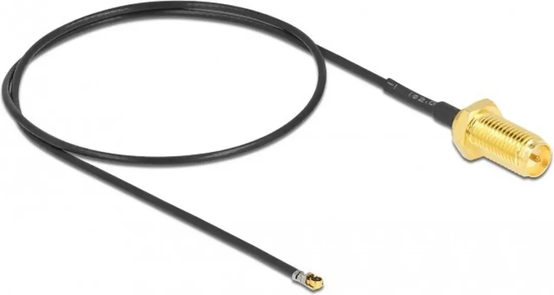 Delock MHF 4L LK RP-SMA Kabel - Micro Coax 1,37mm - 0,35m - Zwart