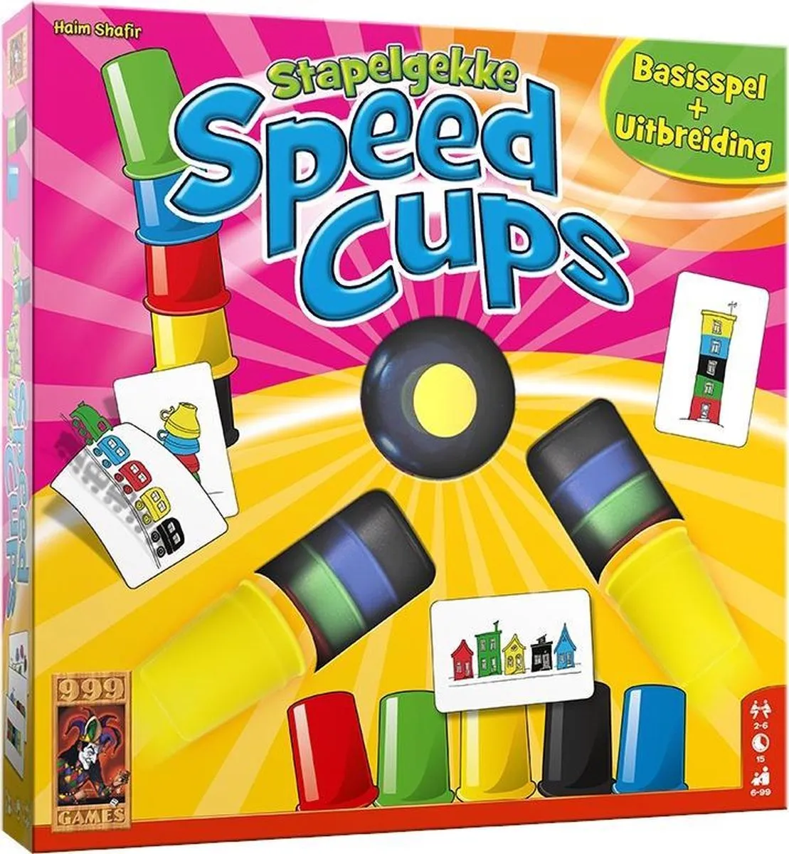 999 Games Stapelgekke Speed Cups Actiespel 999-CRA10 - 43 Kaarten 30 Bekers