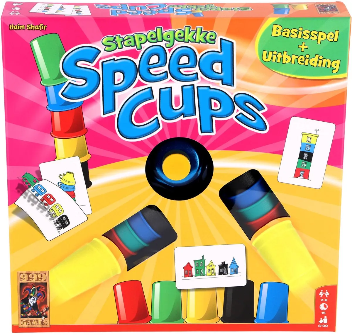 999 Games Stapelgekke Speed Cups Actiespel 999-CRA10 - 43 Kaarten 30 Bekers