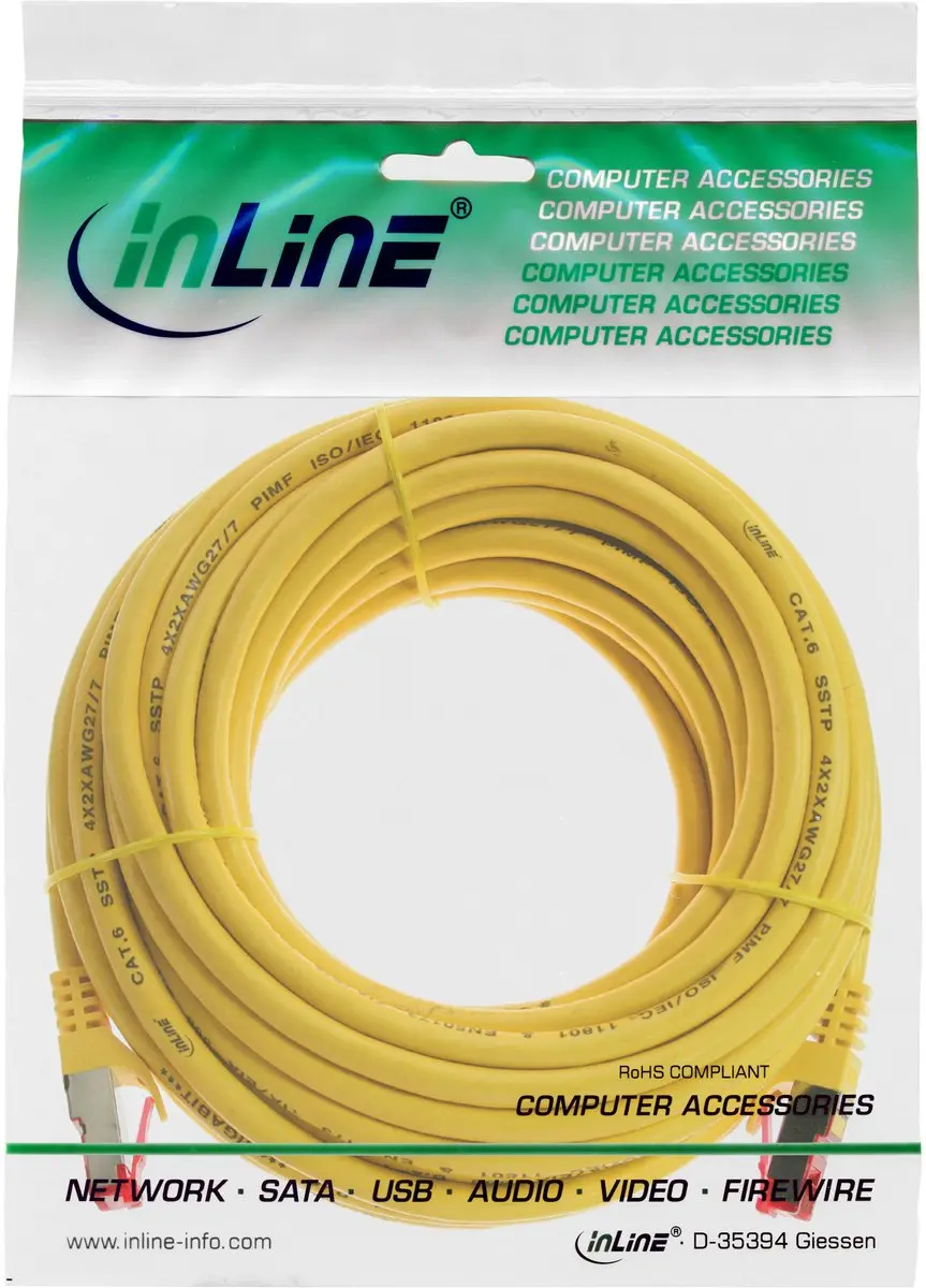 InLine Patchkabel S/FTP Cat.6 5m - Geel