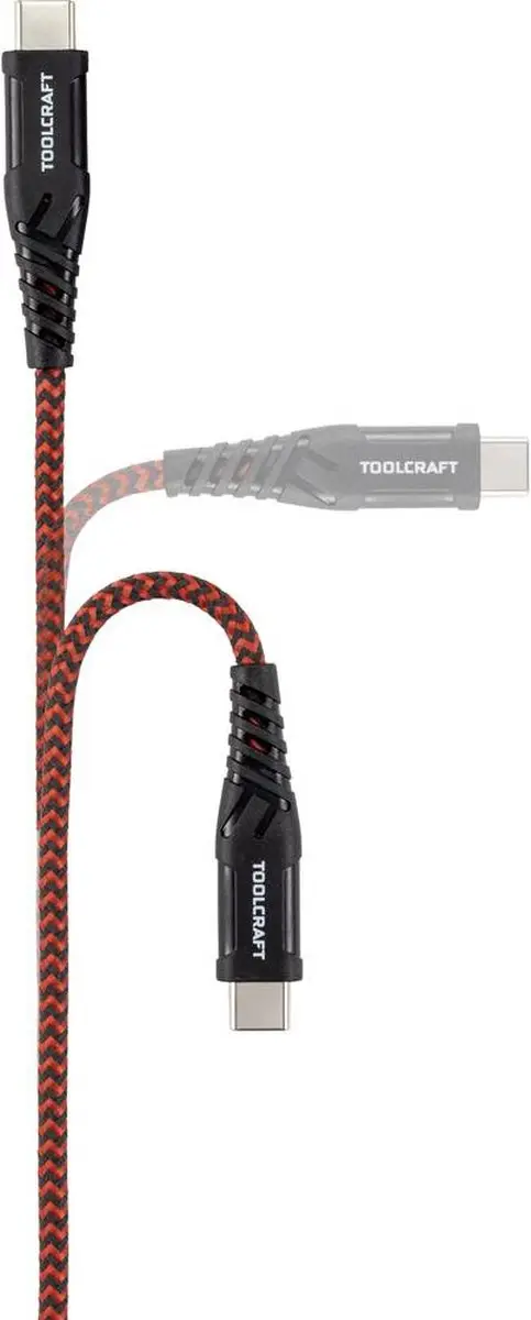 TOOLCRAFT TO-6872829 USB-kabel 2.0 USB-A/USB-C 2m - Zwart/rood