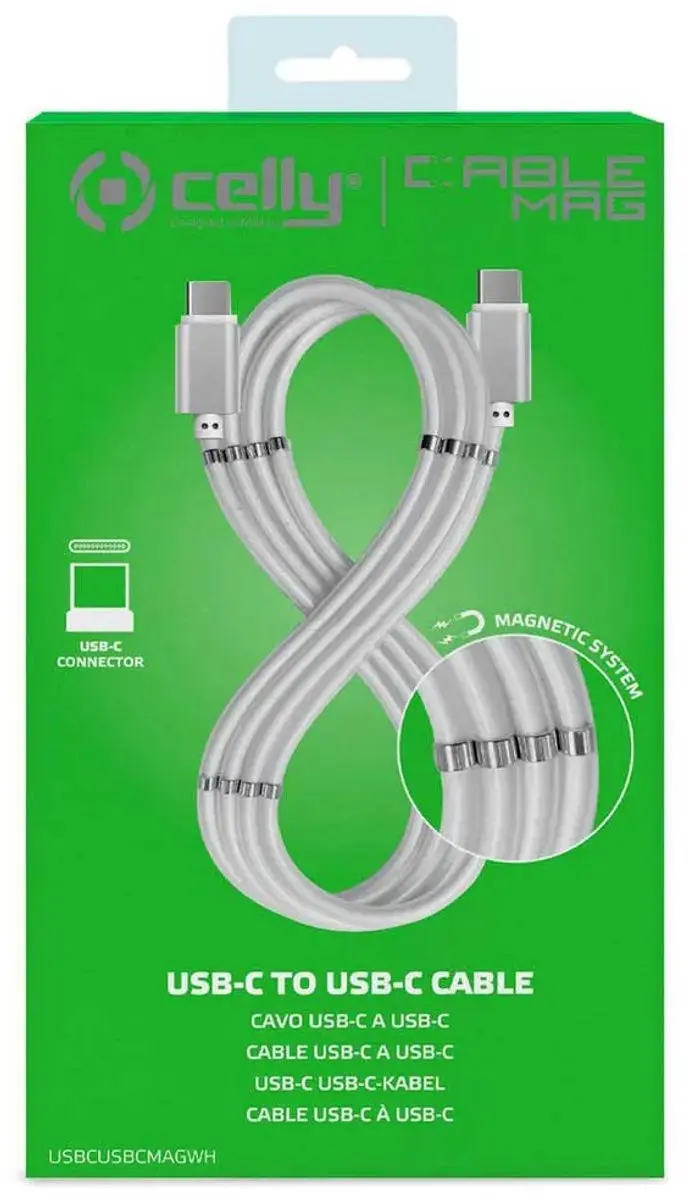 Celly USB-C naar Magnetische Kabel 1m - Wit