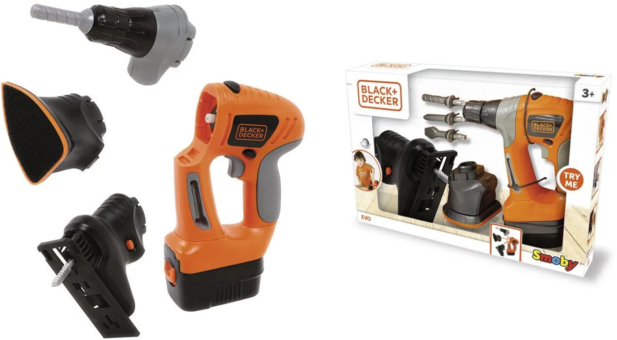 Smoby Black & Decker Speelgoedgereedschapsset - 2 Accu's