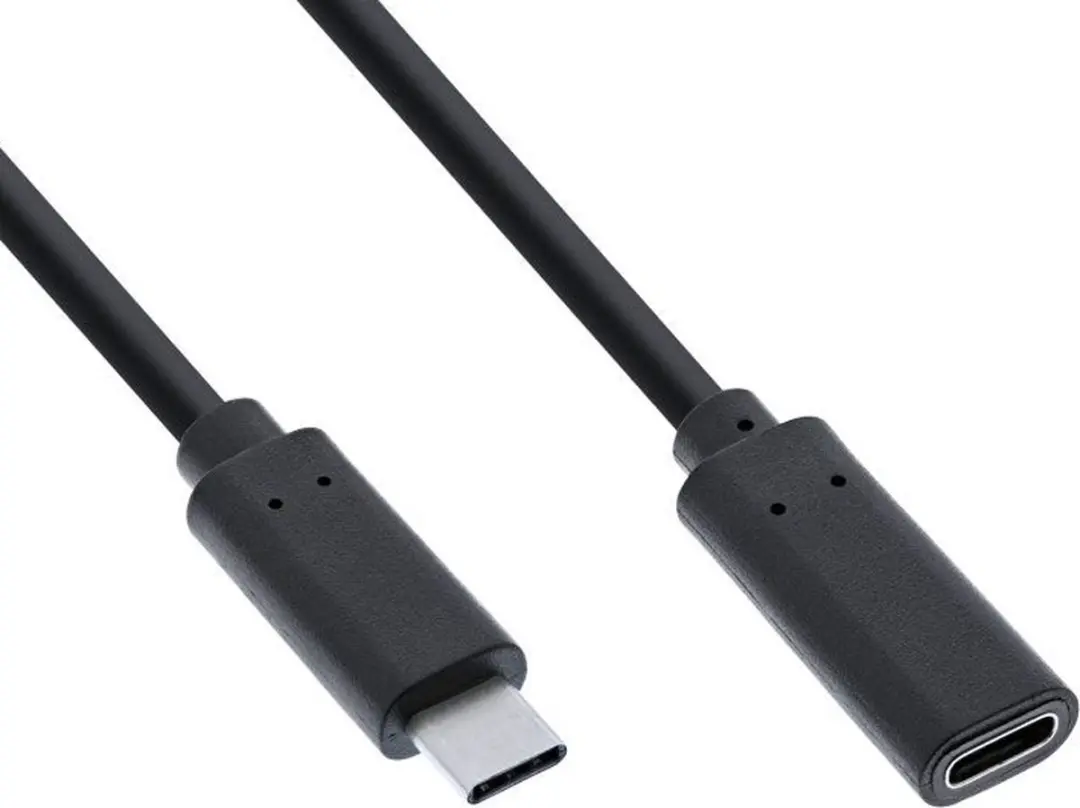 InLine USB-C Verlengkabel USB3.2 20Gbit/s PD 20V/5A - 1m - Zwart