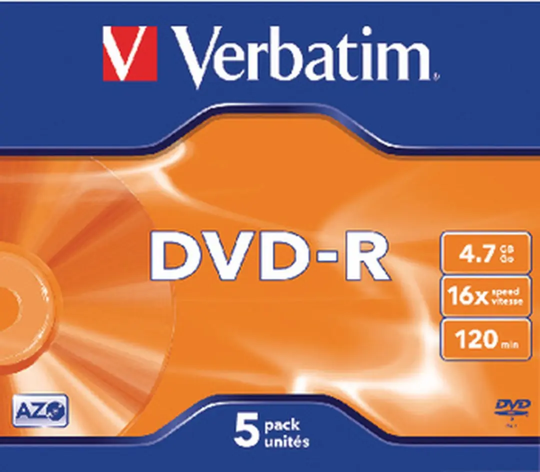 Verbatim 43519 DVD-R Matt Silver - 5 Stuks