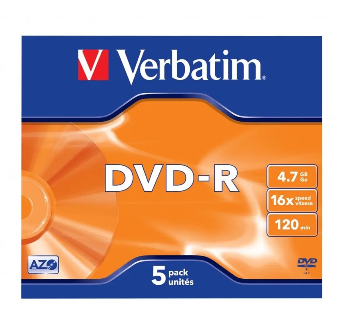 Verbatim 43519 DVD-R Matt Silver - 5 Stuks