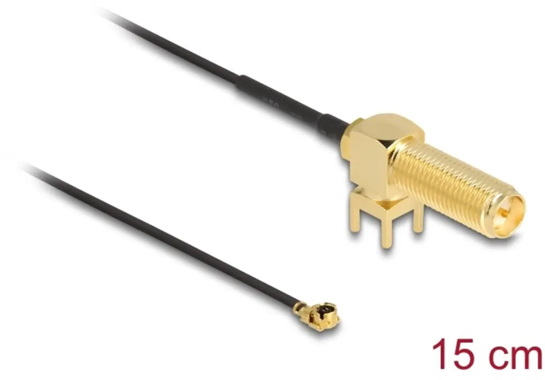 Delock Antennekabel RP-SMA 90° PCB jack naar I-PEX MHF I 15cm