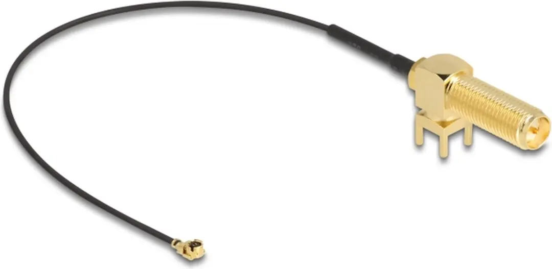 Delock Antennekabel RP-SMA 90° PCB jack naar I-PEX MHF I 15cm - Zwart