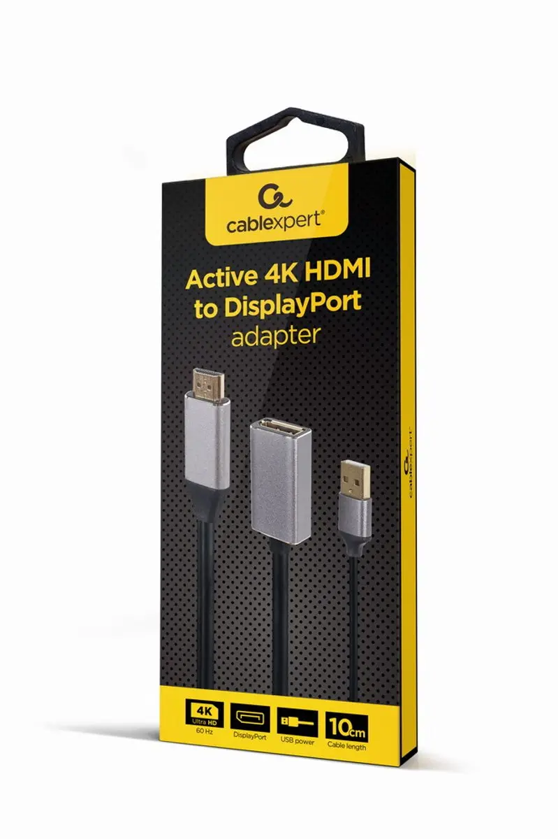 Gembird HDMI naar DisplayPort Actieve Adapterkabel 4K - Zwart