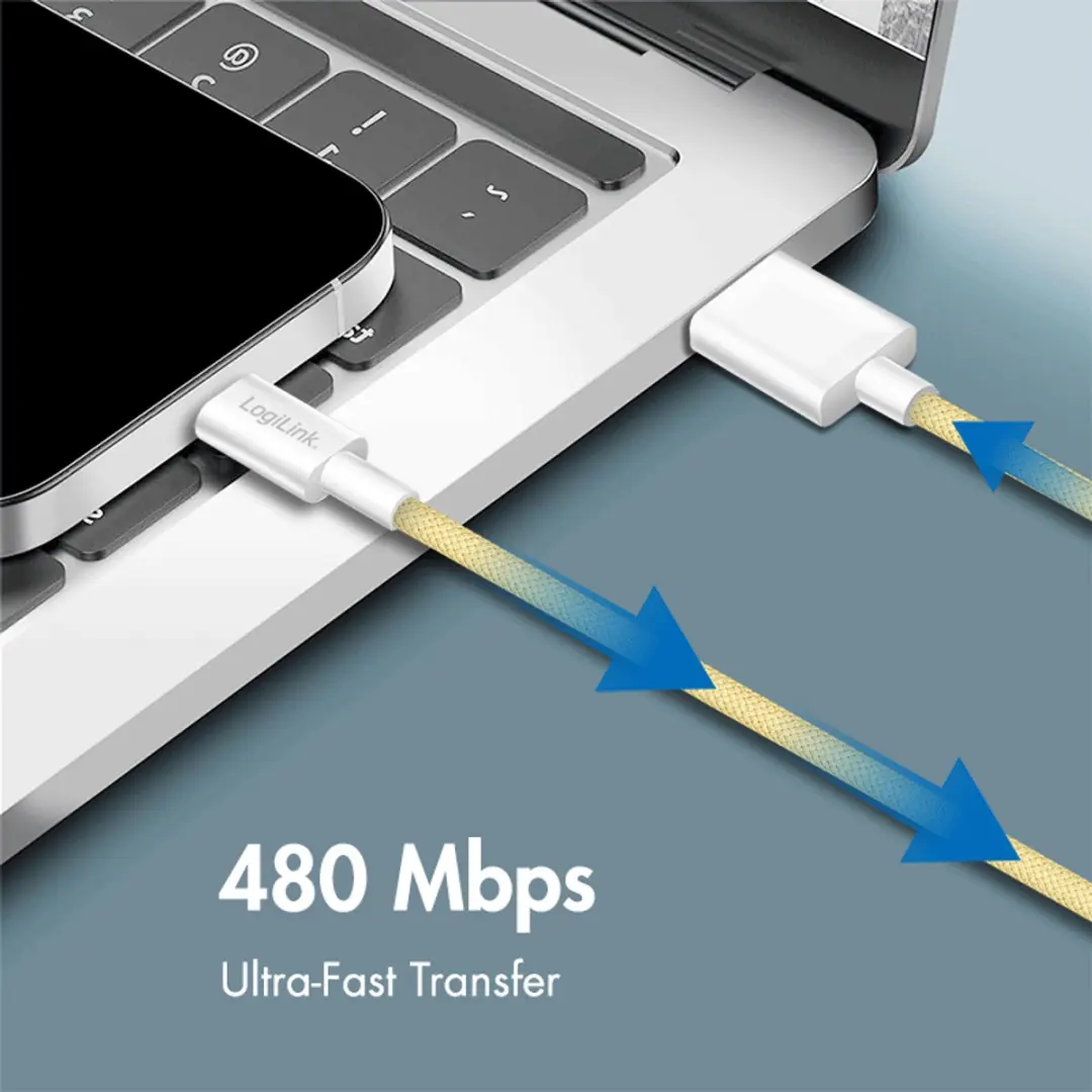Logilink CU0332 USB 2.0 Kabel Geel - 0,5m