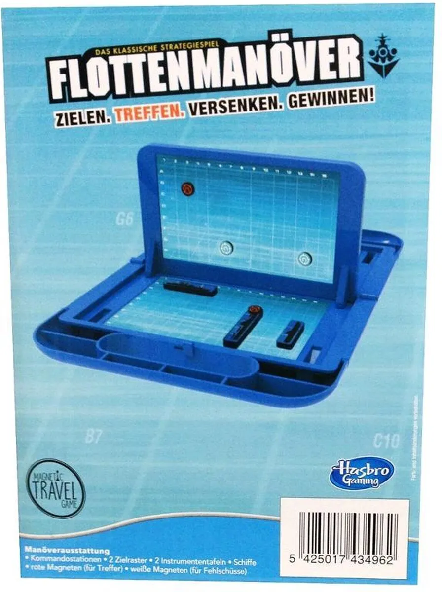 Hasbro Magnetic Travel Battleship Reisspel - 2 Spelers
