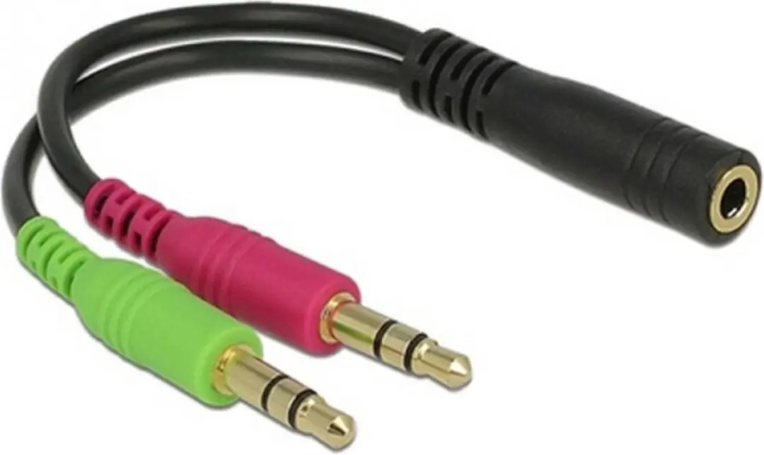 Delock 3,5mm Klinkadapter - 2x Klinkstecker Zwart