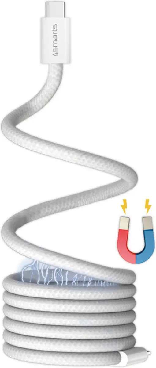 4Smarts Magetic Kabel RollUp USB-C naar USB-C 1,5M