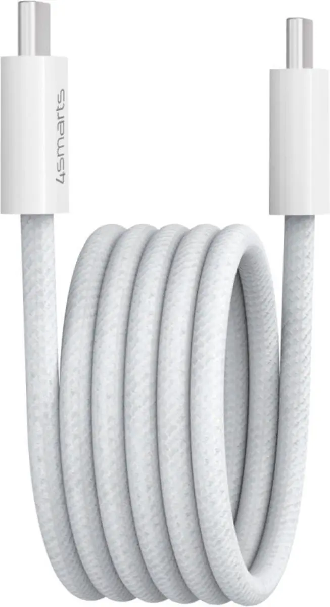 4Smarts Magetic Kabel RollUp USB-C naar USB-C 1,5M - Wit - afbeelding 6 van 6
