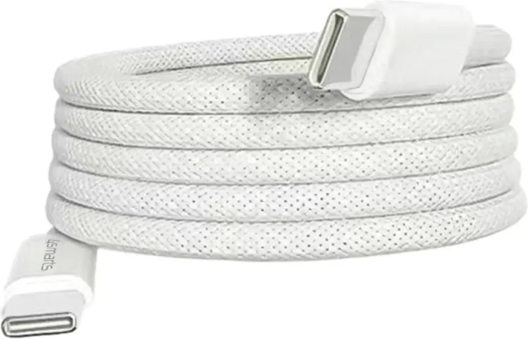 4Smarts Magetic Kabel RollUp USB-C naar USB-C 1,5M - Wit