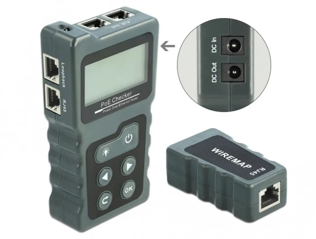 Delock LCD Kabeltester RJ45/PoE/DC