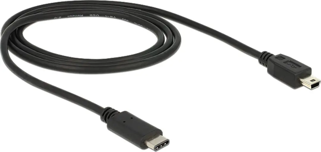 Delock USB-C naar USB 2.0 Mini Male Kabel 1m - Zwart