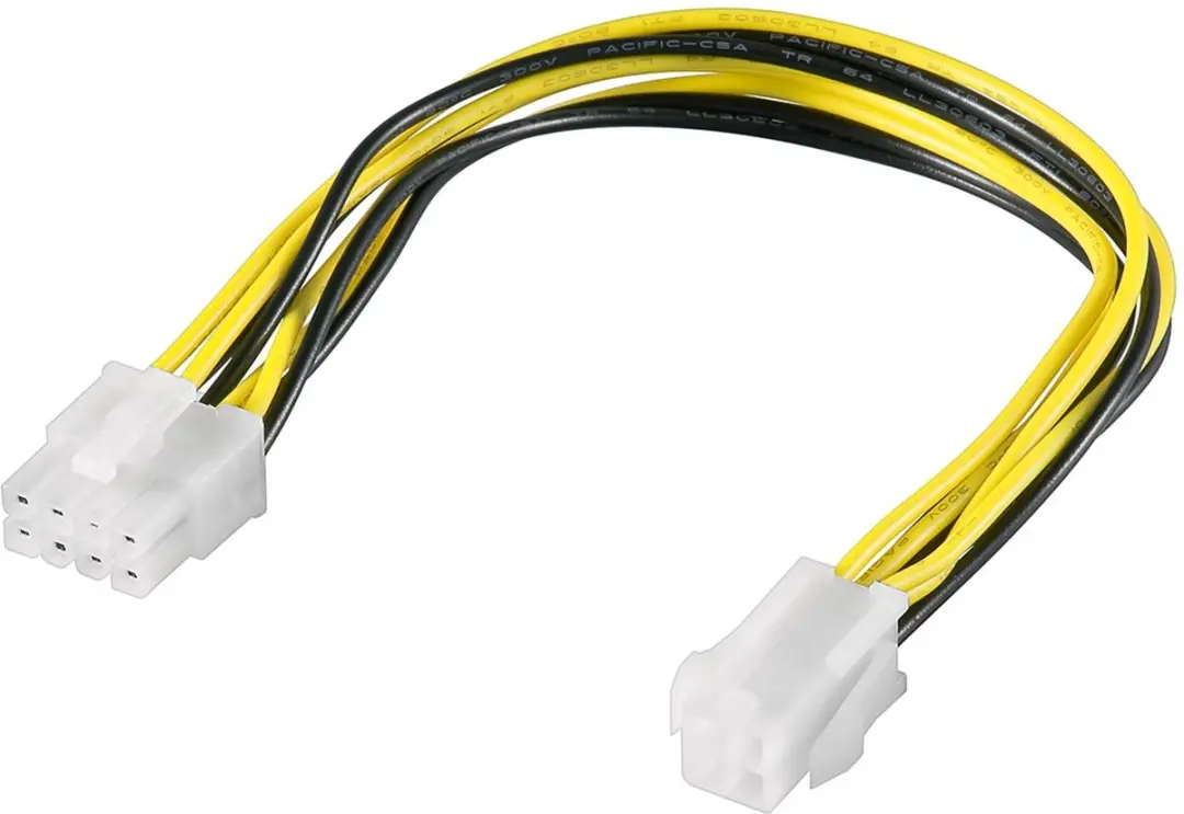Goobay ATX12V P4 EPS12V 8-pins Voedingskabel - 0,20m - Wit