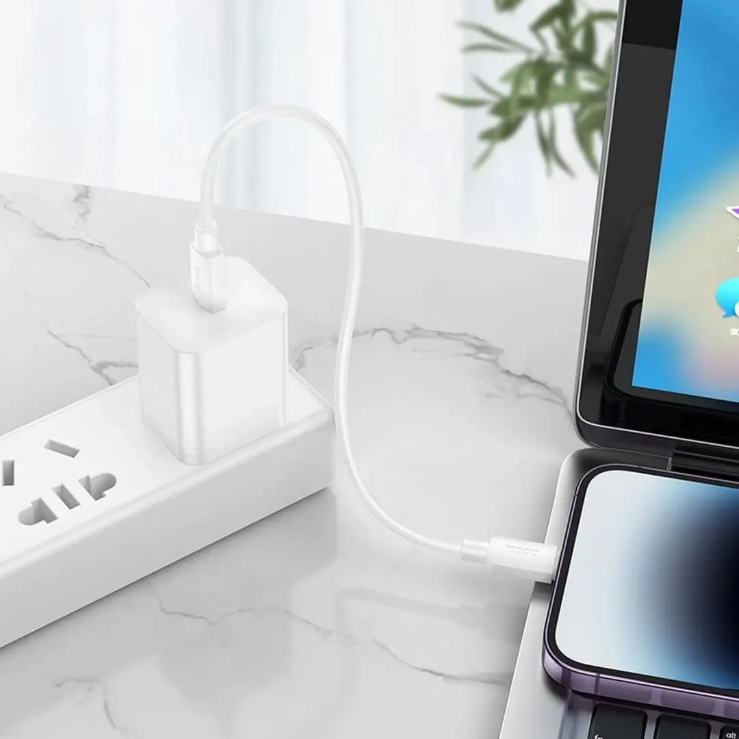 Hoco X96 USB-C naar Lightning Laadkabel 20W PD - 0.25m - Wit