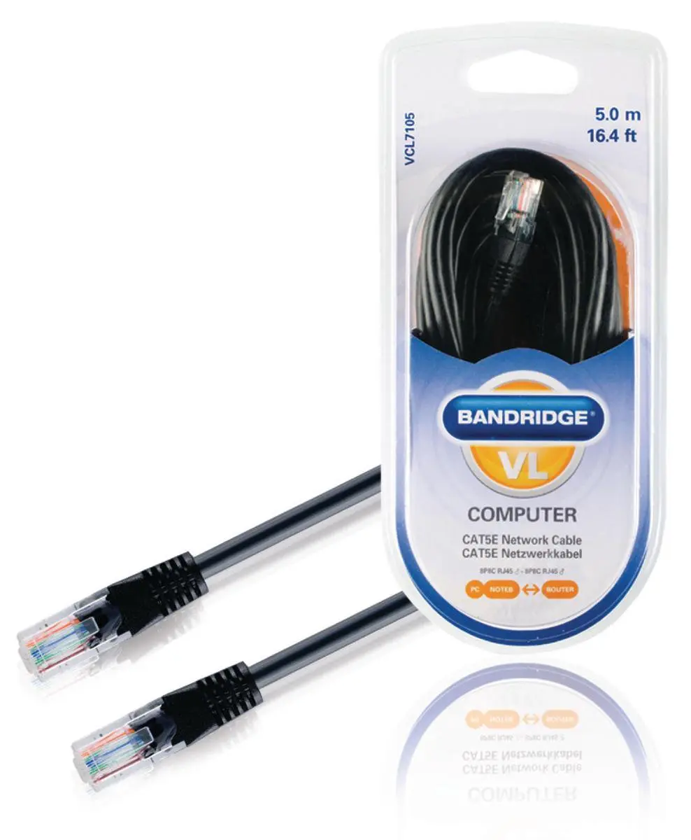 Scanpart Bandridge VCL7105 Netwerkkabel RJ45 5m - Zwart