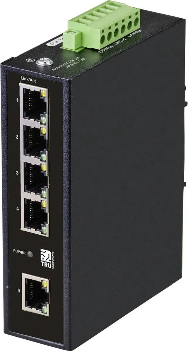Tru Components TC-9744164 Industrial Ethernet Switch 1+4 Poorten