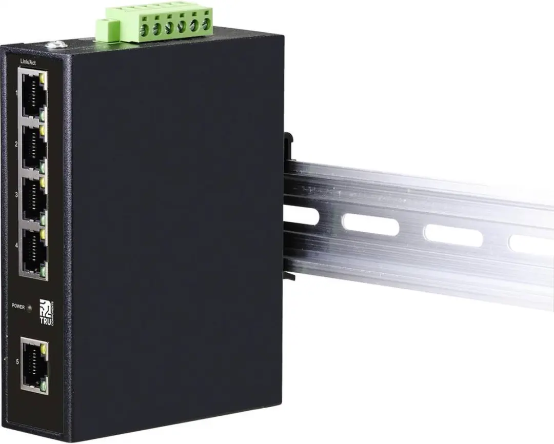 Tru Components TC-9744164 Industrial Ethernet Switch 1+4 Poorten - Zwart