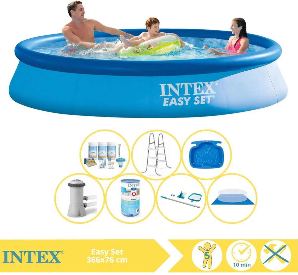 Intex Easy Set 28130NP Opblaaszwembad 366x76cm