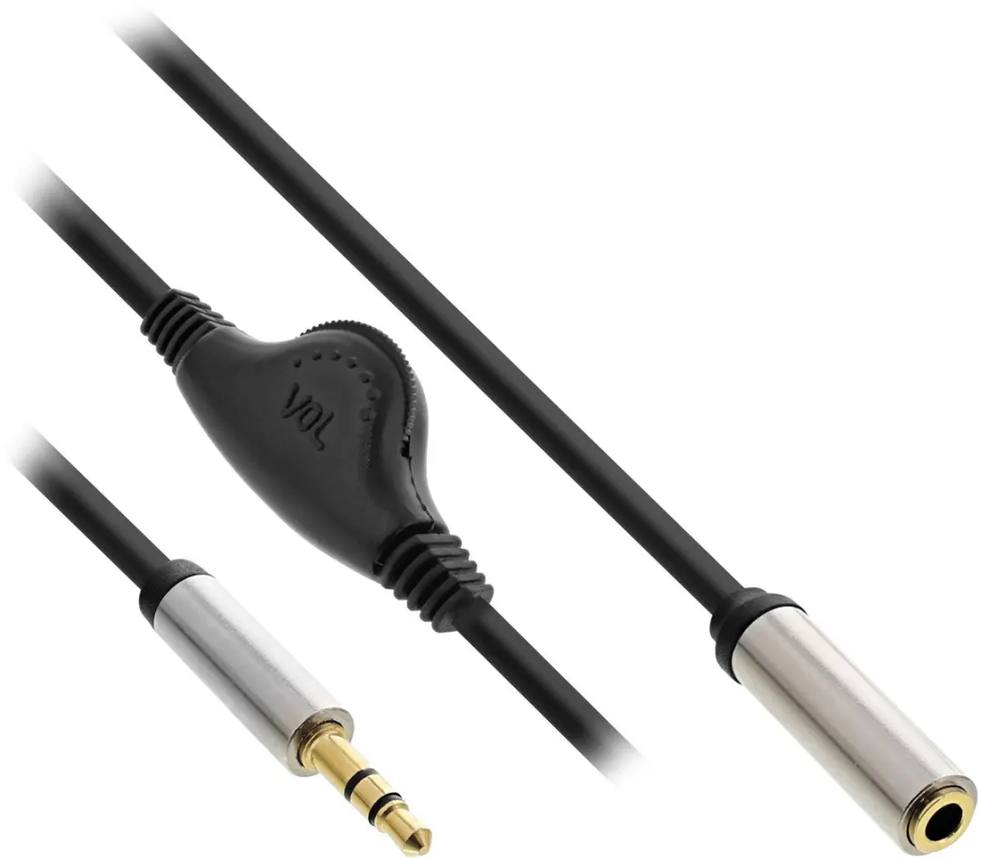 InLine 3,5mm Jack Adapter Volumeregelaar 0,25m