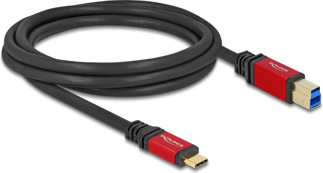 Delock USB-C naar USB-B Kabel 5Gbps 10W 2m - Zwart