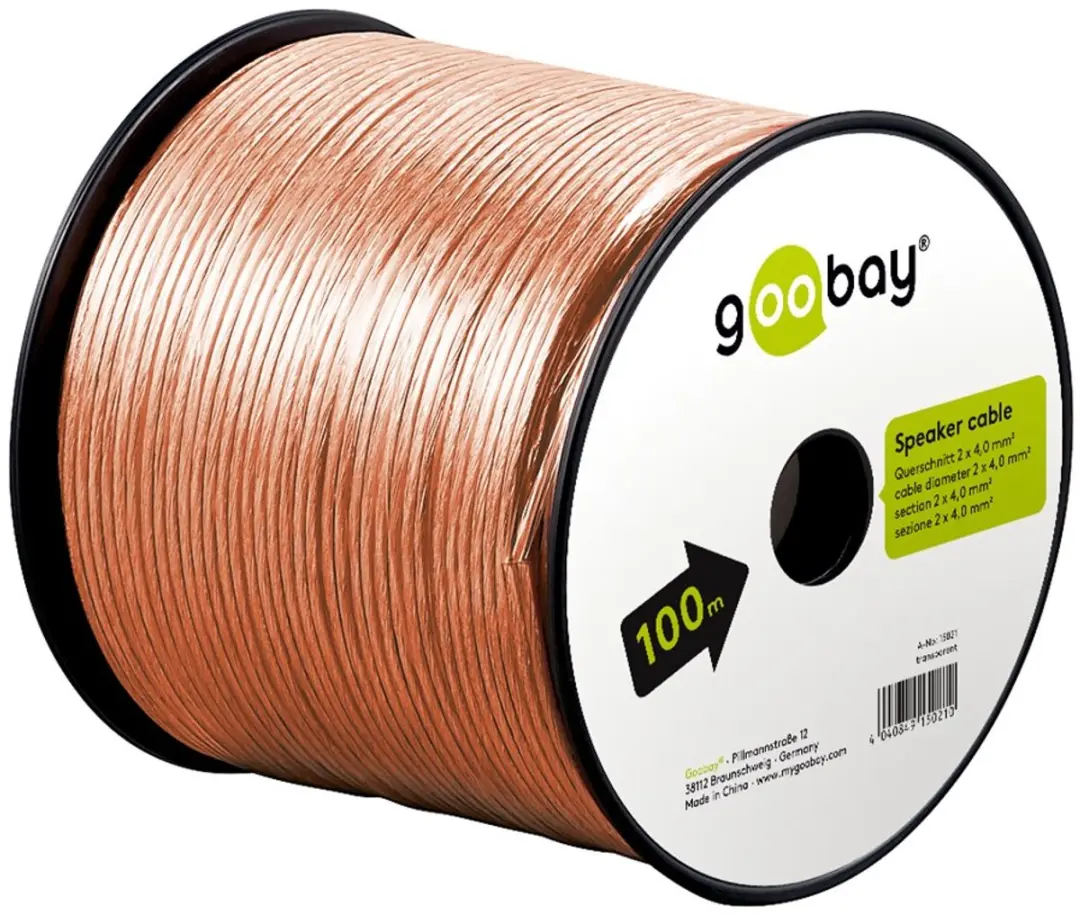 Goobay CCA Luidsprekerkabel 4,00mm² - 100m - Transparant