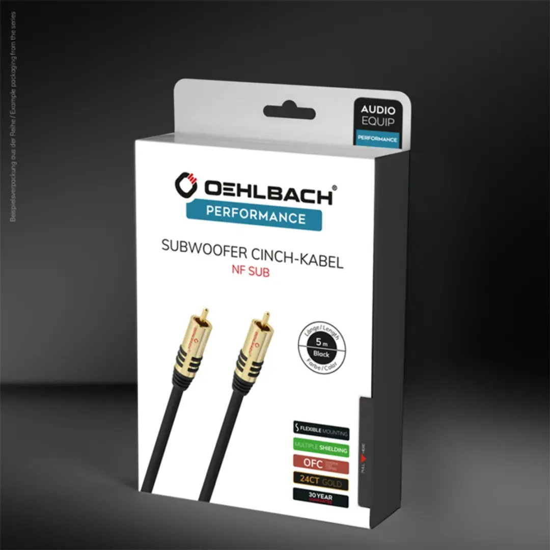Oehlbach NF Sub Cinch Audio Kabel 8m - Zwart