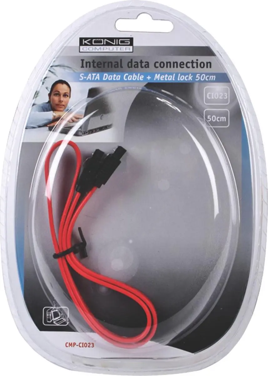 Konig S-ATA Data Kabel CMP-CI023 - Rood