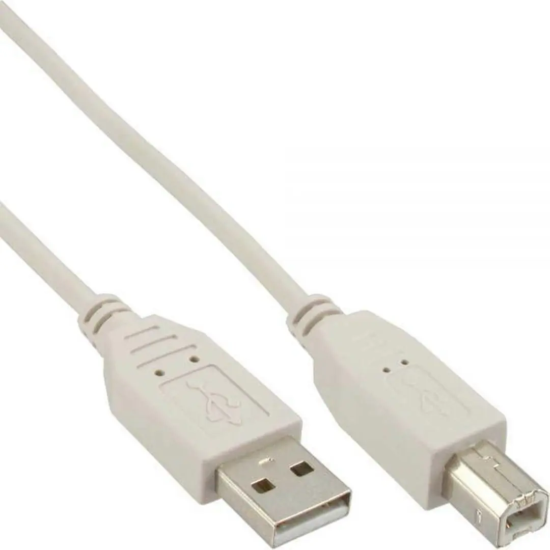 InLine USB naar USB-B Kabel 2.0 - 2m - 2A - Beige