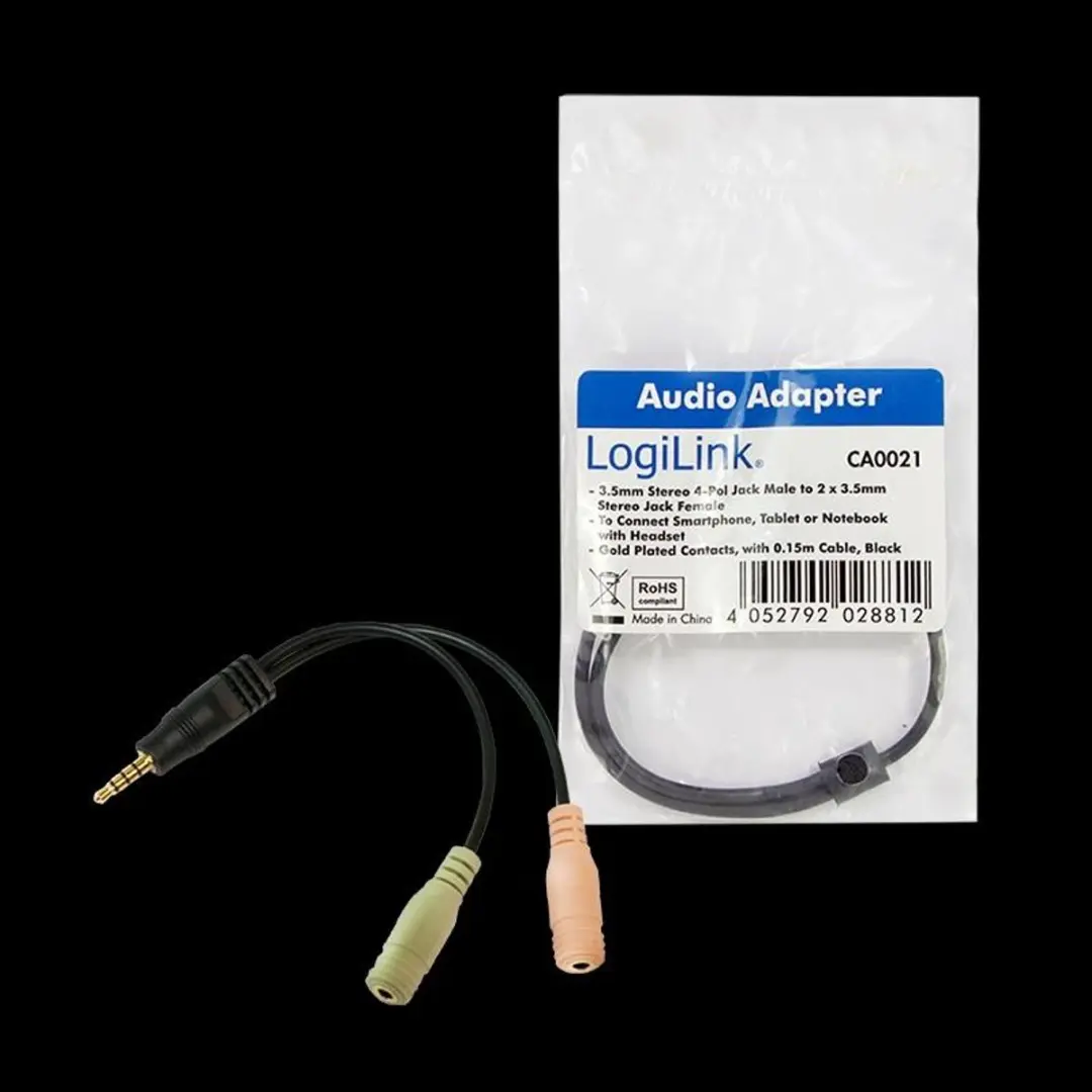 Logilink CA0021 Audio Splitter 3,5mm - Zwart