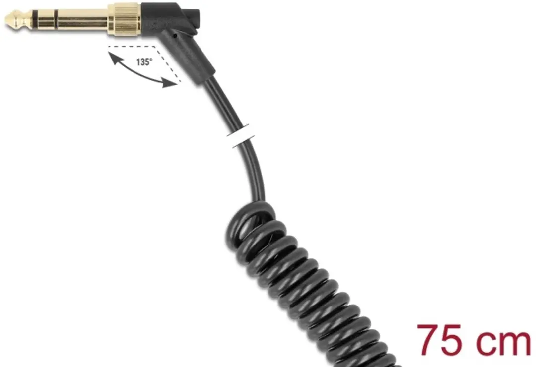 Delock Coiled Kabel 3.5mm naar 6.35mm