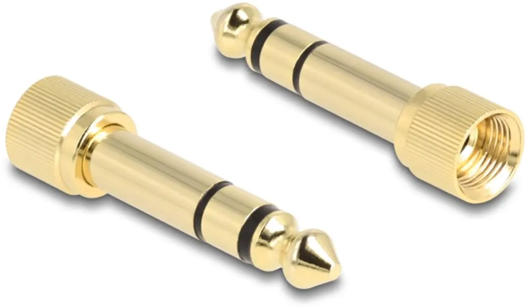 Delock Coiled Kabel 3.5mm naar 6.35mm - 75cm - Zwart