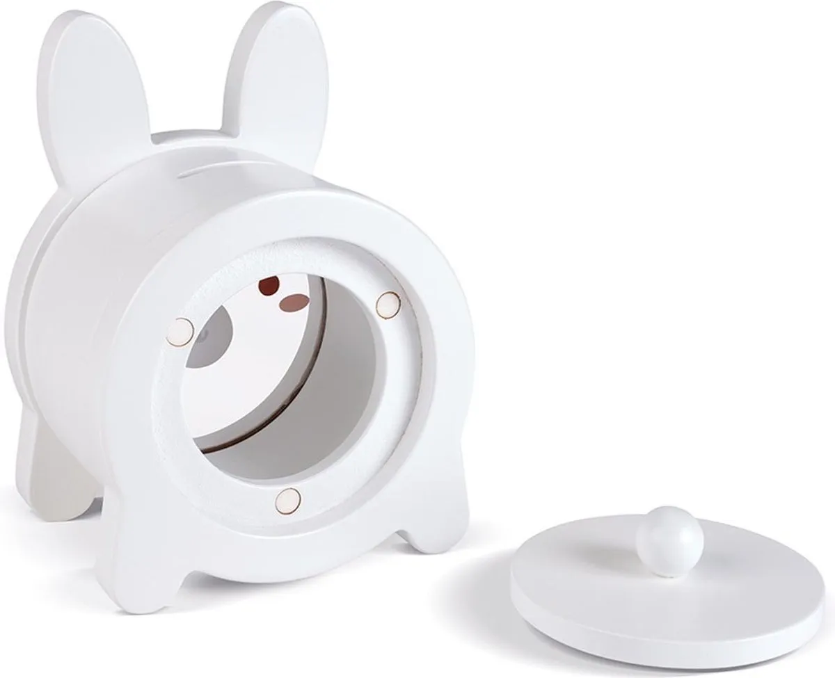 Janod Konijn Houten Spaarpot - Magnetisch - Wit